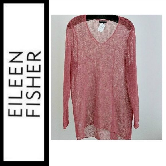 Eileen Fisher Sweaters - Eileen Fisher Linen Cotton Sweater Top Coral NWT